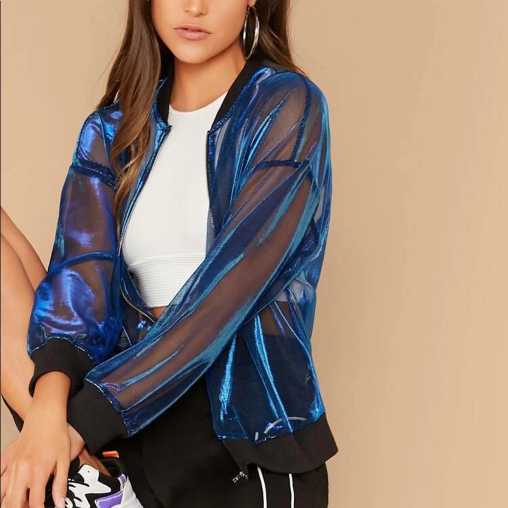 Metallic sheer jacket